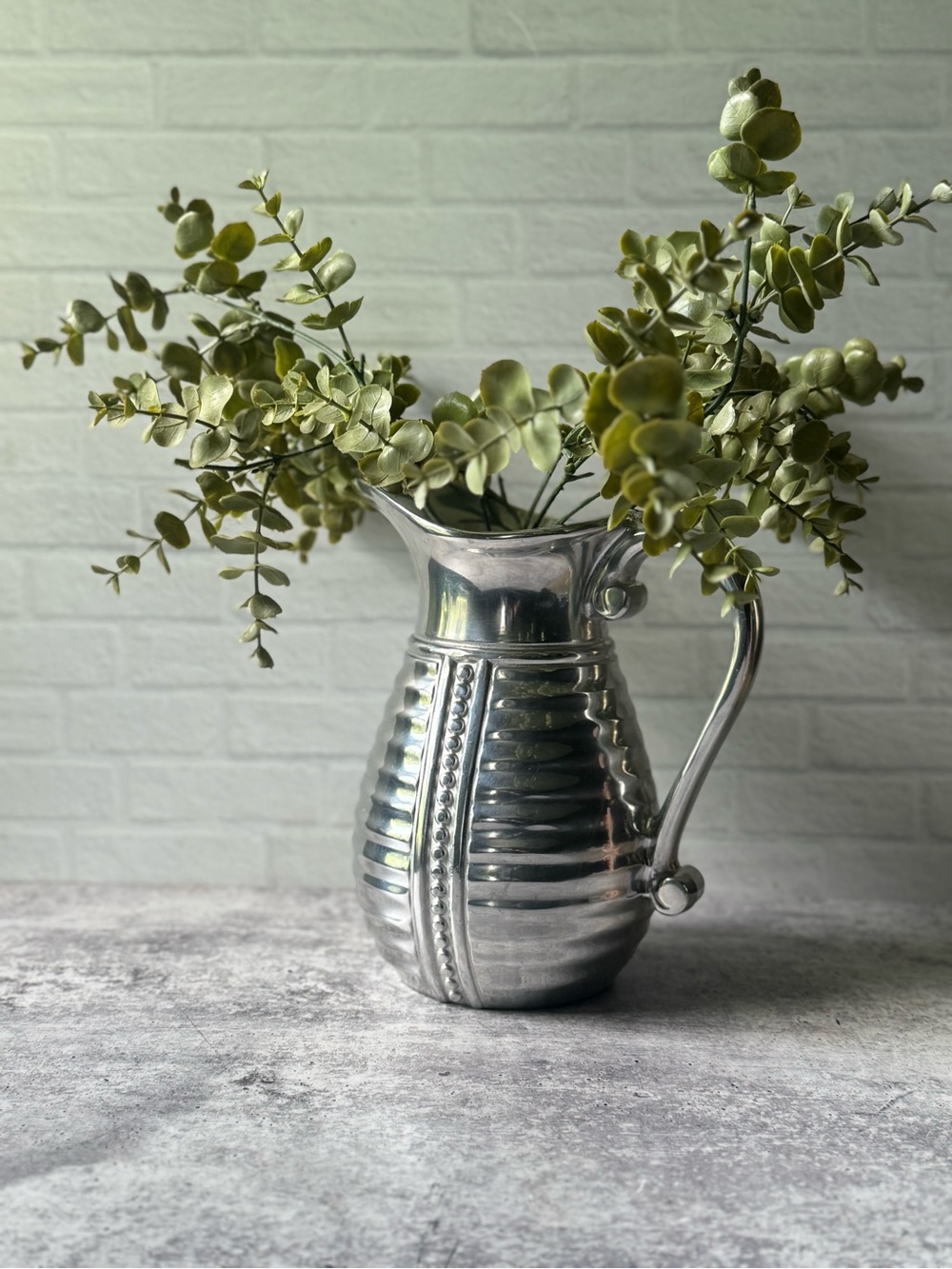 Wilton Armetale Flutes and Pearls Water Pitcher